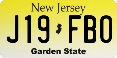 NJ license plate J19FBO