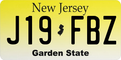 NJ license plate J19FBZ