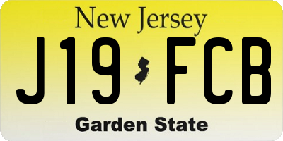 NJ license plate J19FCB
