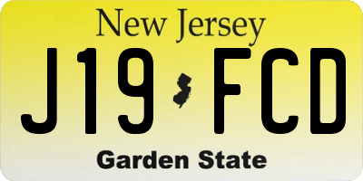 NJ license plate J19FCD