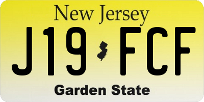 NJ license plate J19FCF