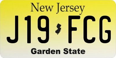 NJ license plate J19FCG