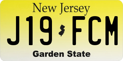 NJ license plate J19FCM