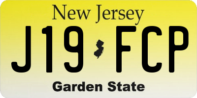 NJ license plate J19FCP