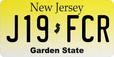NJ license plate J19FCR