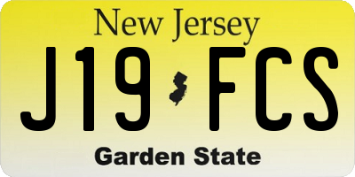 NJ license plate J19FCS