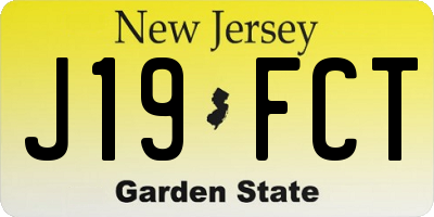 NJ license plate J19FCT