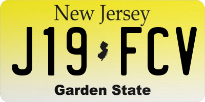 NJ license plate J19FCV