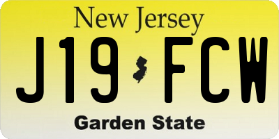 NJ license plate J19FCW