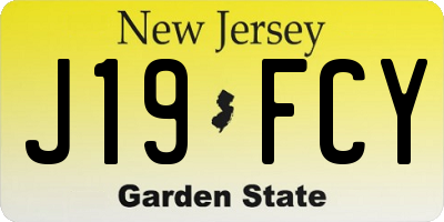 NJ license plate J19FCY