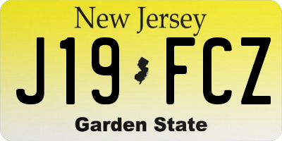 NJ license plate J19FCZ