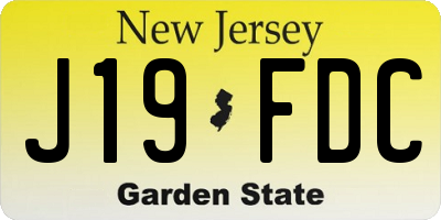 NJ license plate J19FDC