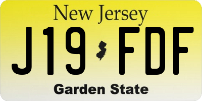 NJ license plate J19FDF