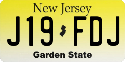 NJ license plate J19FDJ