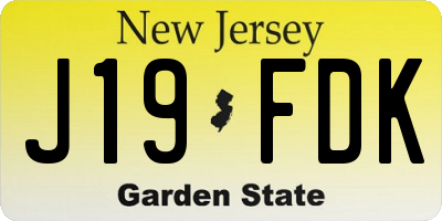 NJ license plate J19FDK