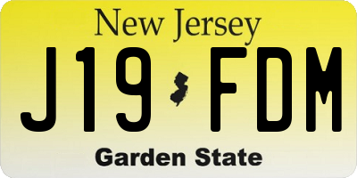 NJ license plate J19FDM