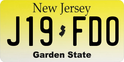 NJ license plate J19FDO