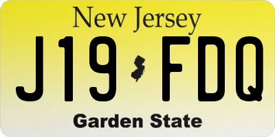 NJ license plate J19FDQ
