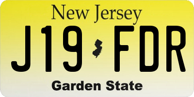 NJ license plate J19FDR