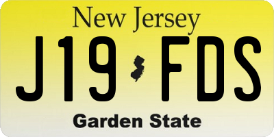NJ license plate J19FDS