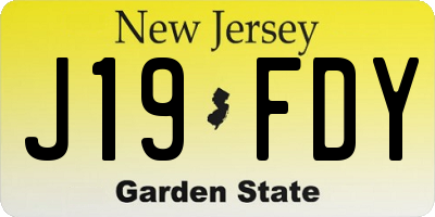 NJ license plate J19FDY