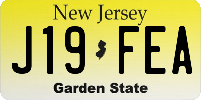 NJ license plate J19FEA