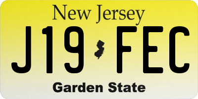 NJ license plate J19FEC