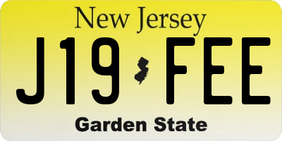 NJ license plate J19FEE