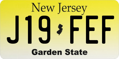 NJ license plate J19FEF