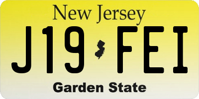 NJ license plate J19FEI