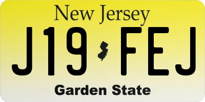 NJ license plate J19FEJ