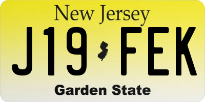 NJ license plate J19FEK