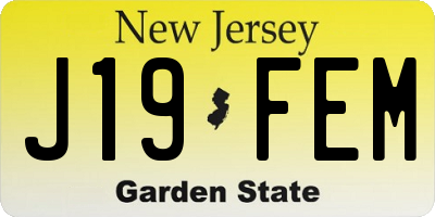 NJ license plate J19FEM