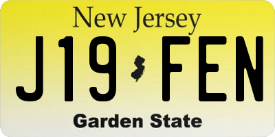 NJ license plate J19FEN