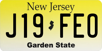 NJ license plate J19FEO
