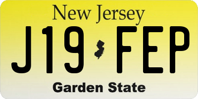 NJ license plate J19FEP