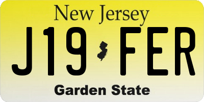 NJ license plate J19FER