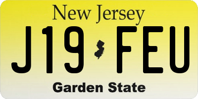 NJ license plate J19FEU