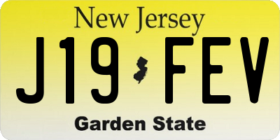 NJ license plate J19FEV