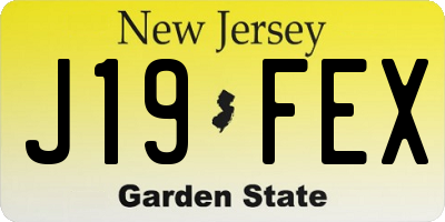 NJ license plate J19FEX