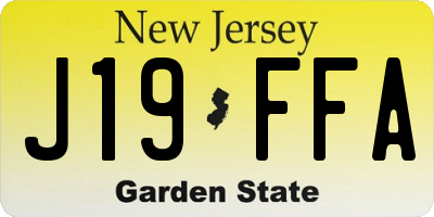 NJ license plate J19FFA