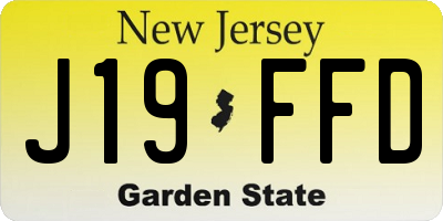 NJ license plate J19FFD