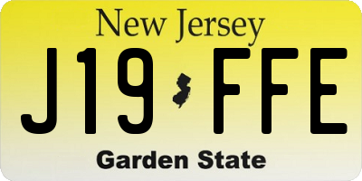 NJ license plate J19FFE