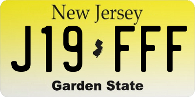 NJ license plate J19FFF