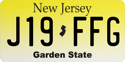 NJ license plate J19FFG