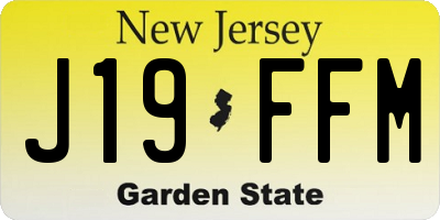 NJ license plate J19FFM