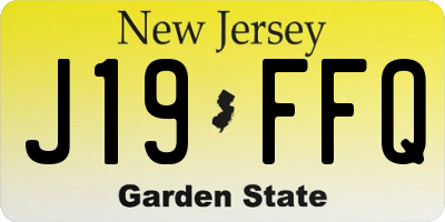 NJ license plate J19FFQ