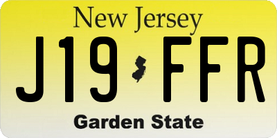 NJ license plate J19FFR
