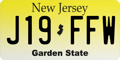NJ license plate J19FFW