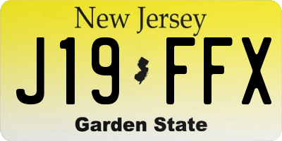 NJ license plate J19FFX